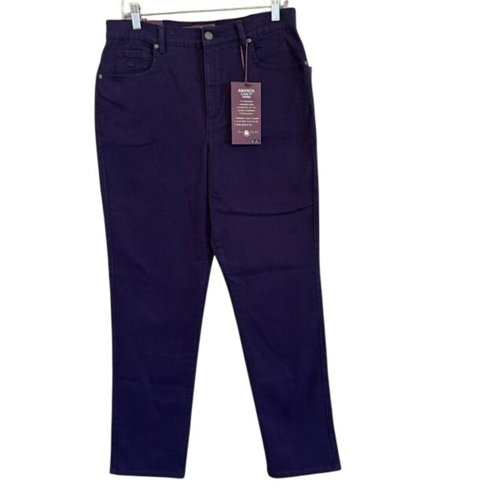 NWT Gloria Vanderbilt Women's Amanda Jeans Deep Amethyst Purple Denim Stretch 10